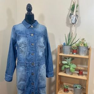 LOGO by Lori Goldstein Denim Duster Dress 20W